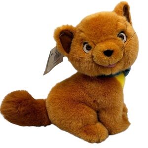NWT Vintage 9” Toulouse Aristocats Disney Store Orange Cat with Blue Bow Tie